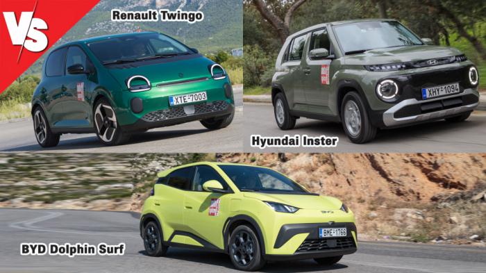 Φθηνά ηλεκτρικά πόλης: Dolphin Surf, Hyundai Inster ή Renault Twingo;